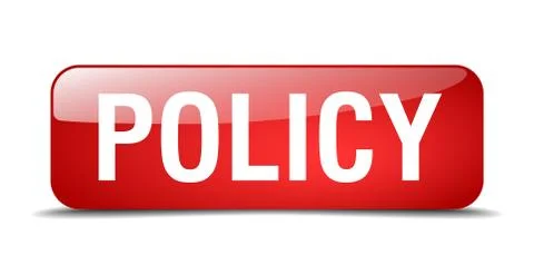 Policy red square 3d realistic isolated web button 스톡 일러스트