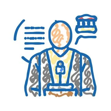 Policy scientist worker icon doodle illustration Stock Illustration