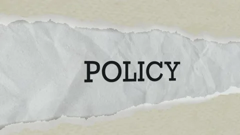Policy text on torn paper background. Stock-Footage 232362988