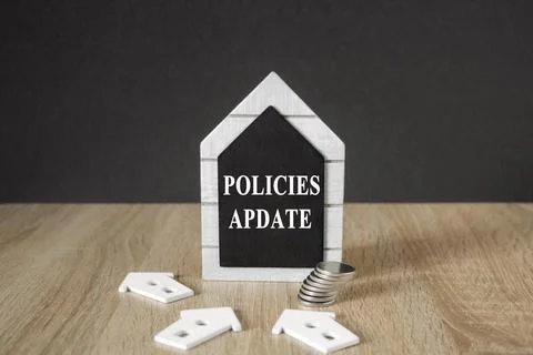 Policy update reminder concept. The message 'policies update' Stock Photos