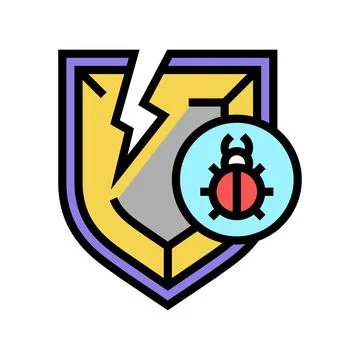 Policy virus problem color icon vector illustration イラスト素材