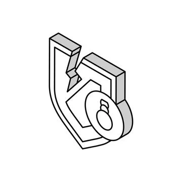 Policy virus problem isometric icon vector illustration Stockillustratie