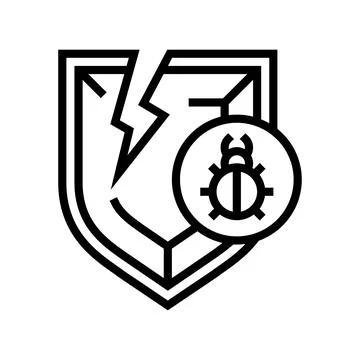 Policy virus problem line icon vector illustration イラスト素材