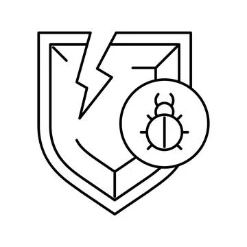 Policy virus problem line icon vector illustration イラスト素材