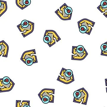 Policy virus problem vector seamless pattern Illustrazione stock