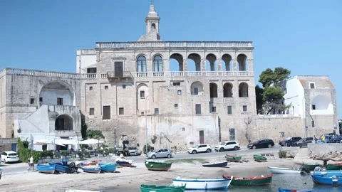 Polignano. Abbey of San Vito Video stock 205572336