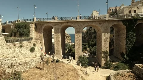 Polignano a Mare 4k real time summer time, Puglia, Italy, 19 july 2025 Stock Footage 315334839