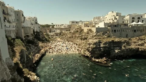 Polignano a Mare 4k real time, Puglia, Italy, 19 july 2025 Stock Footage 315334902