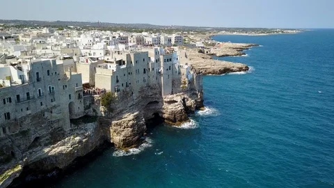 Polignano a mare aerial view Stock Footage 122848092