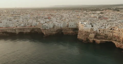 Polignano a Mare - Drone View at Sunset Stock Footage 237265936