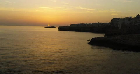 Polignano a Mare - Drone View at Sunset Stock Footage 237265973