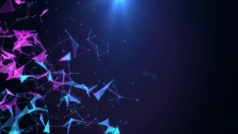 Poligonal neon background. Abstract triangular forms. Geometric VJ footage. Stock Footage 110809253