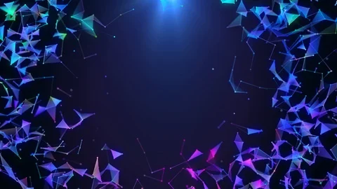Poligonal neon background. Abstract triangular forms. Geometric VJ footage. Stock Footage 110822407