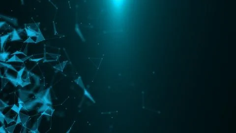 Poligonal neon background. Abstract triangular forms. Geometric VJ footage. Stock Illustration