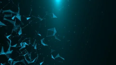 Poligonal neon background. Abstract triangular forms. Geometric VJ footage. Stock Illustration