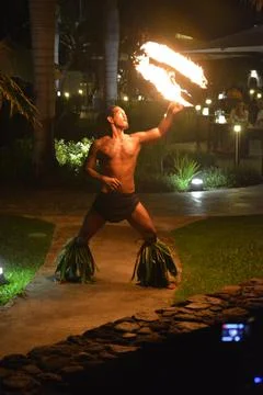 Polinesian Fire Dancer 写真素材