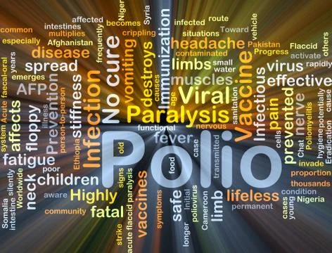 Polio background concept glowing Stock Illustration
