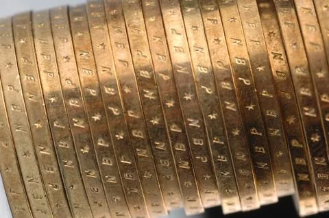 Polish 2 gold coin in the stack Foto stock