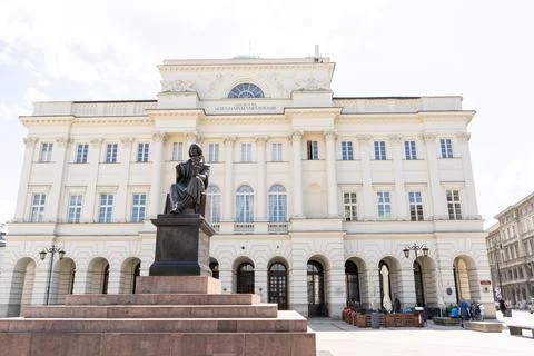 Polish Academy of Sciences. Sight.Monument to famous Polish scientist Nicolaus Stock Photos