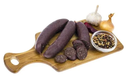 Polish and German black pudding. Studio Photo Stock Photos