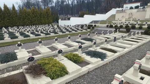 Polish Cemetery in Lviv Stock Footage 62240120