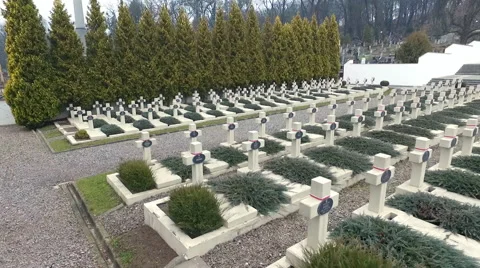 Polish Cemetery in Lviv Stock Footage 62265060
