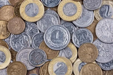 Polish coins, a background Foto stock