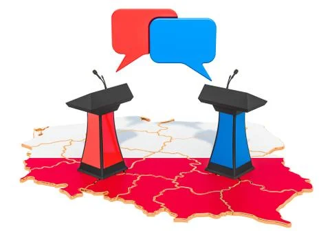 Polish Debate concept, 3D rendering Ilustración de archivo