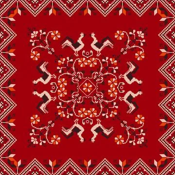 Polish embroidery pattern Illustrazione stock