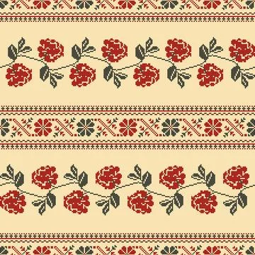 Polish embroidery pattern Stock Illustration