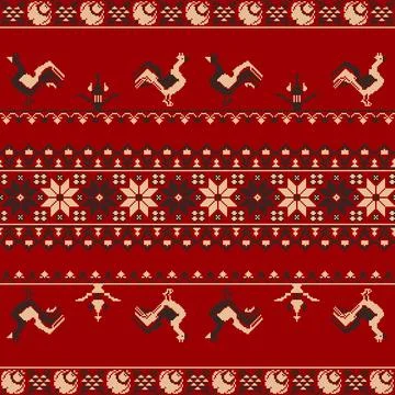 Polish embroidery pattern Stock Illustration