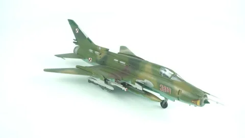 Polish Fighter Bomber Su-7B In Model On Background. Video stock 314601801