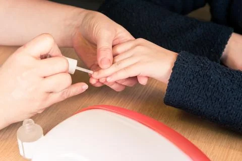 Polish finger nails Stock Photos