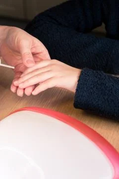 Polish finger nails Stock Photos