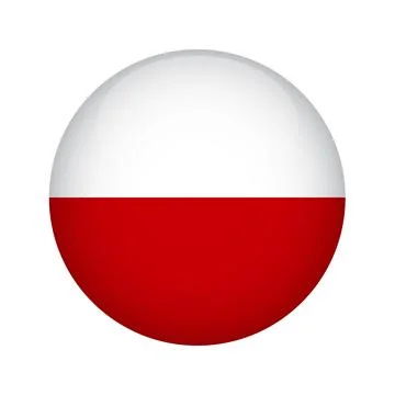 Polish flag button. Design element for websites, applications. Vector illus.. Stock Illustration