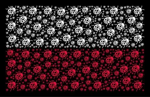 Polish Flag Mosaic of Ladybird Bug Icons Stock Illustration