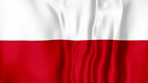 Polish Flag Moving Gently with Soft Satin Fabric Texture Stock-Footage 343394186