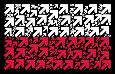 Polish Flag Pattern of Arrow Up Right Icons Illustrazione stock