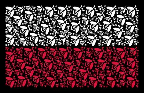 Polish Flag Pattern of Bee Items Stock Illustration