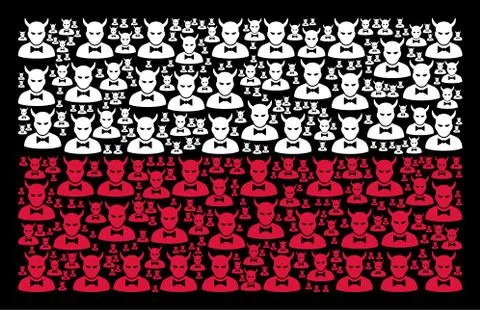 Polish Flag Pattern of Devil Icons Stock Illustration
