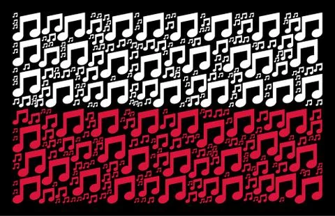 Polish Flag Pattern of Music Notes Items Illustrazione stock