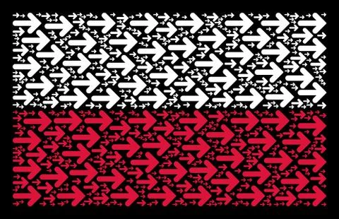 Polish Flag Pattern of Right Arrow Items Illustrazione stock