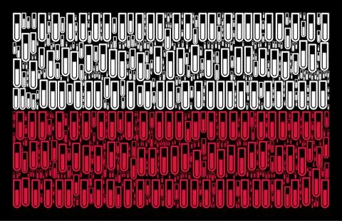 Polish Flag Pattern of Test Tube Icons Illustrazione stock