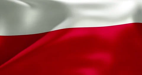 Polish flag waving 30 seconds 4K ultra high quality 60fs video Stock Footage 321292407
