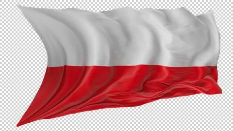 Polish Flag Waving in the Wind Stock Illustration