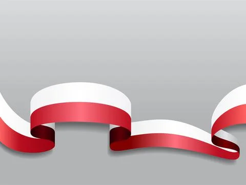 Polish flag wavy abstract background. Vector illustration. Stock Illustration