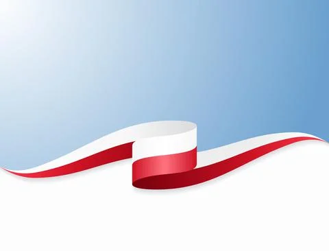 Polish flag wavy abstract background. Vector illustration. Illustrazione stock