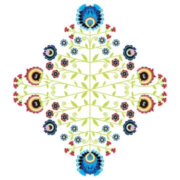 Polish folk inspired pattern Stock Illustration