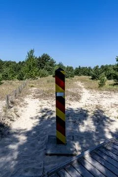 Polish-German border, border posts Stock-Fotos