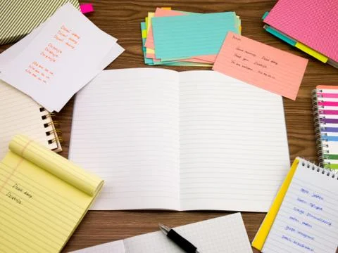 Polish; Learning New Language Writing Words on the Notebook Stock Photos
